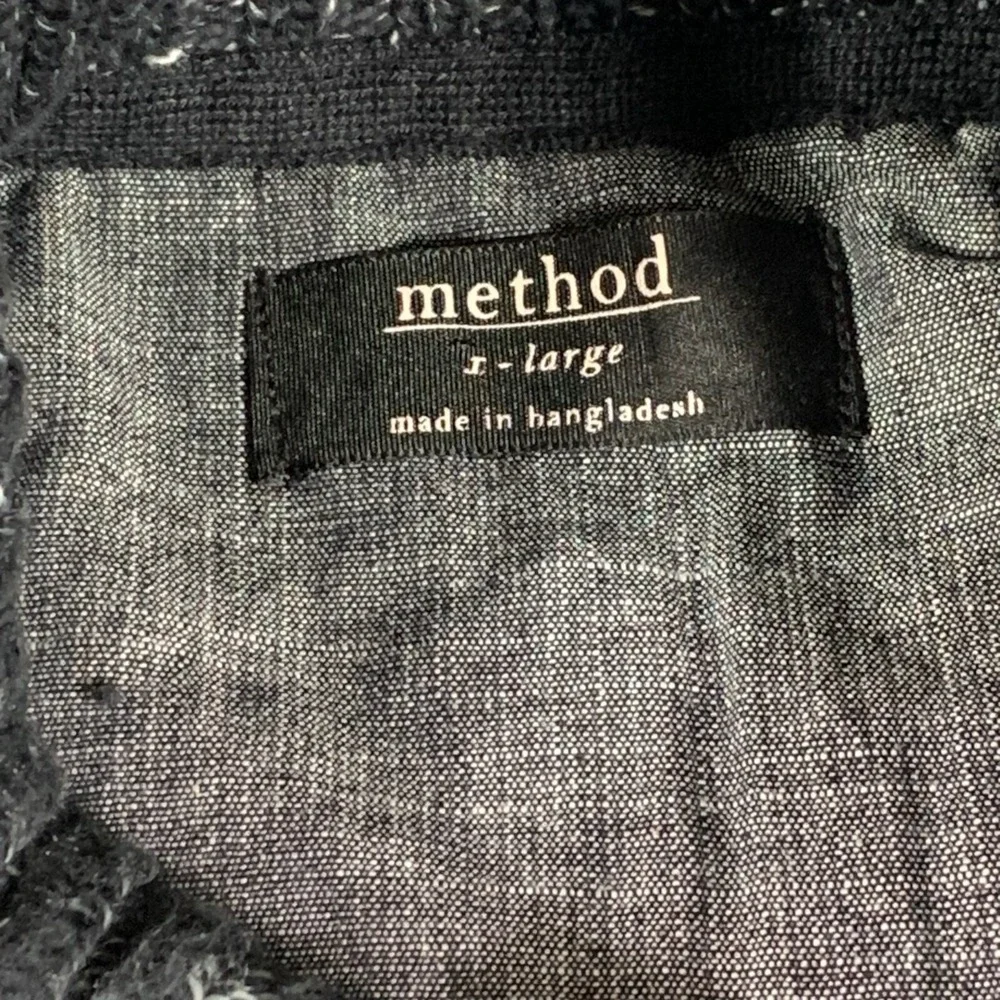 Method Sweater Men's Extra‎ Large Blue Cable Knit Collared Toggle Cotton Blend
